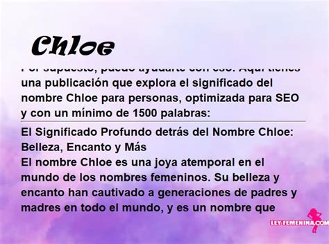 significado del nombre chloe